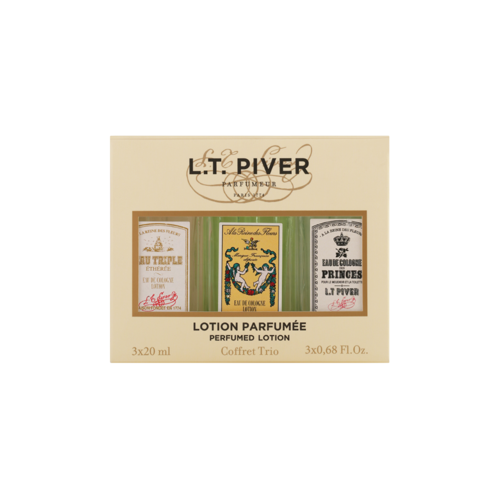 Coffret Trio Historique L.T. Piver – 3 eaux de Cologne emblématiques