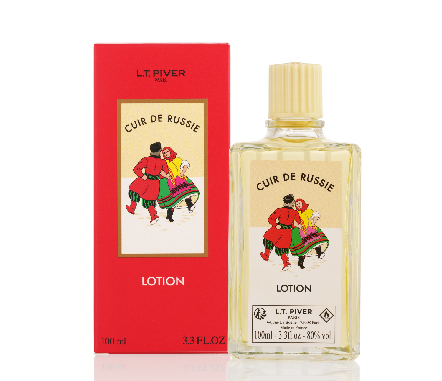 Flacon et étui Cuir de Russie par L.T. Piver