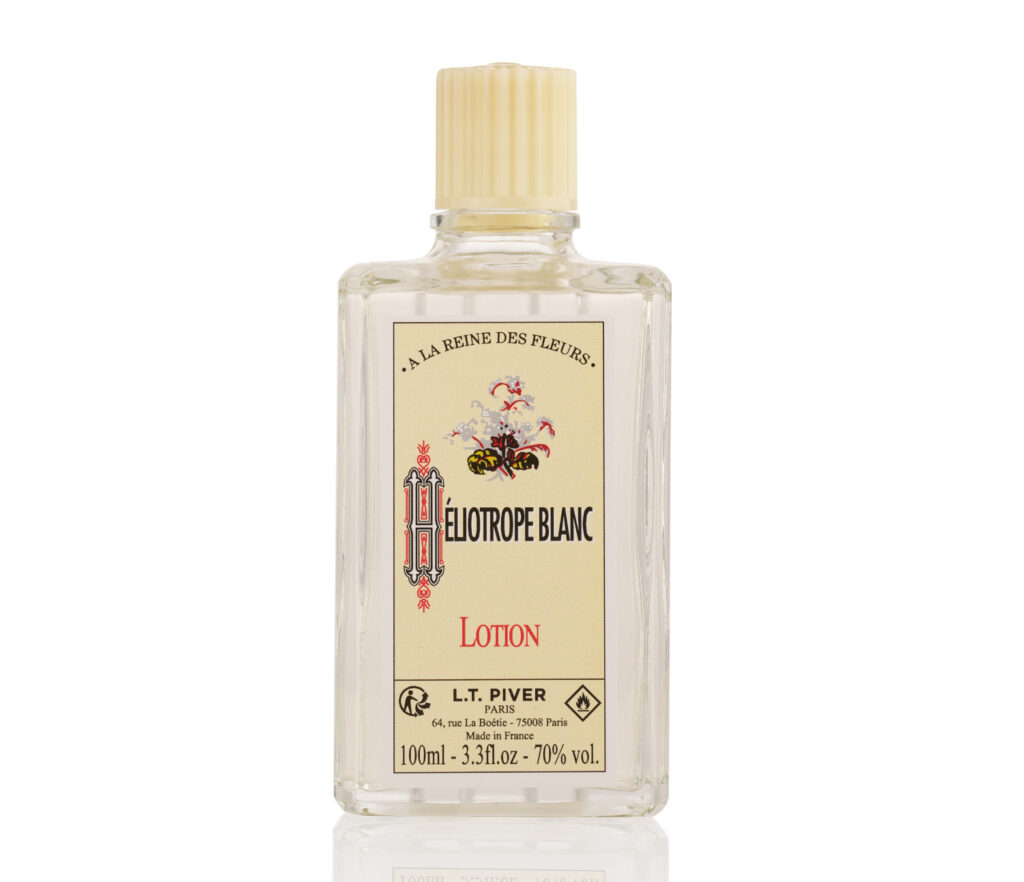 Flacon Eau de Cologne Héliotrope Blanc, parfum floral poudré L.T. Piver