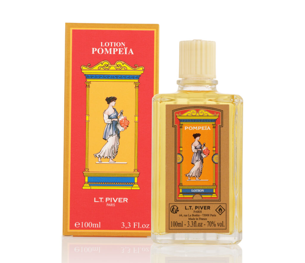 Flacon et étui Eau de Cologne Pompeia par L.T. Piver