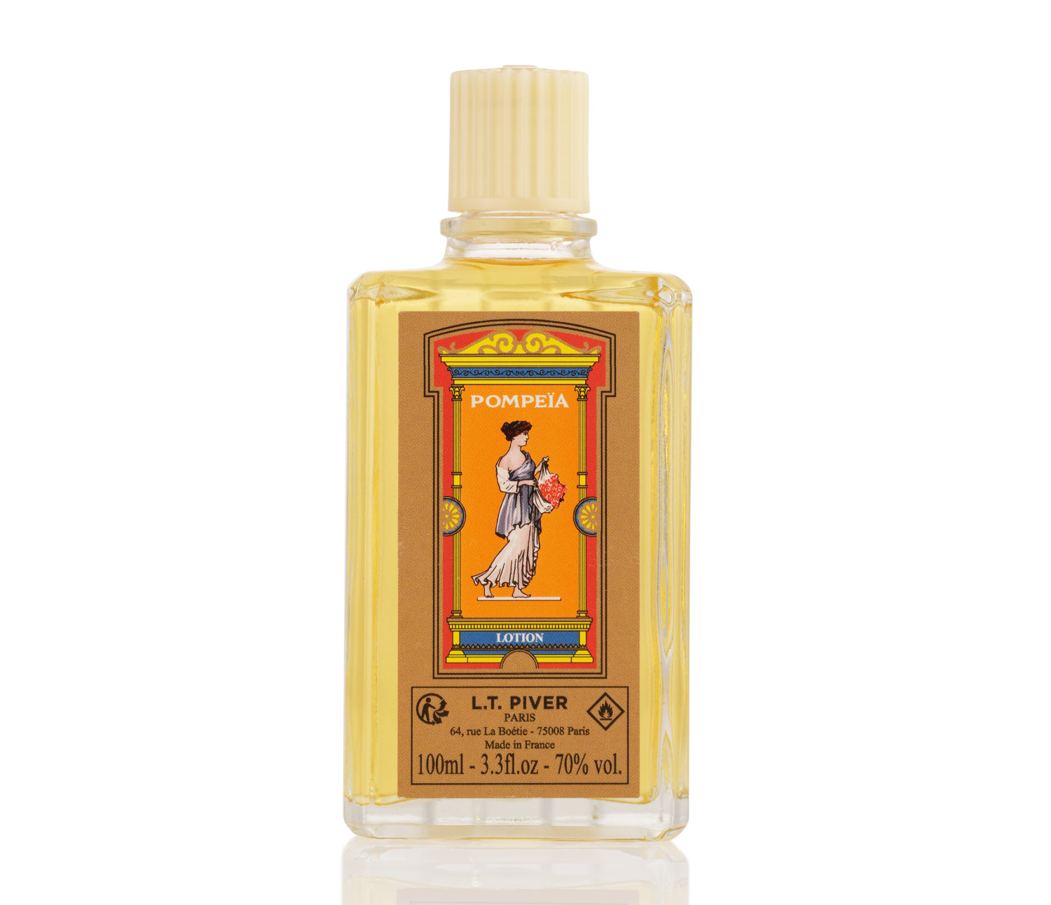 Flacon de l’Eau de Cologne Pompeia, parfum floral fruité de L.T. Piver