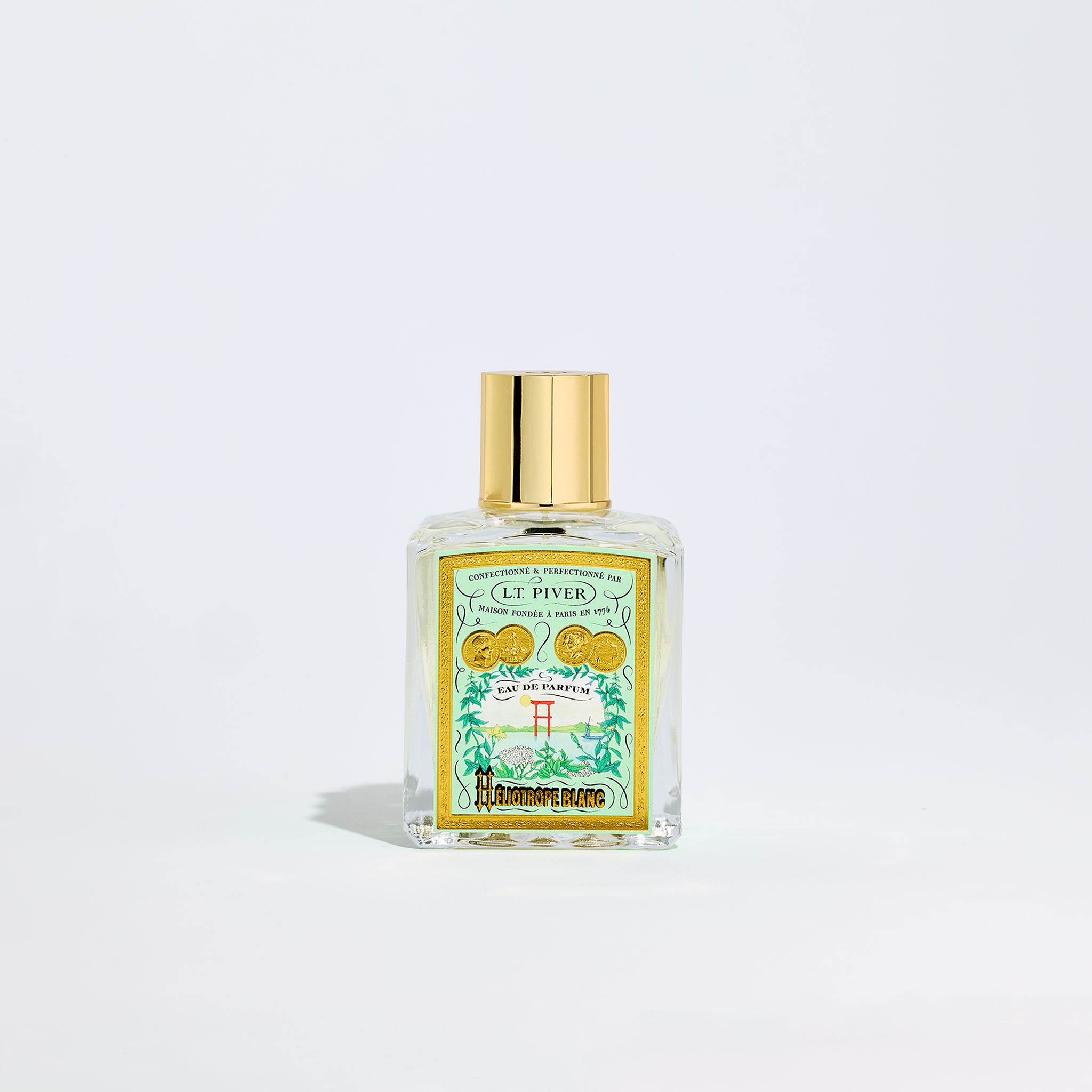Flacon de l’eau de parfum Héliotrope Blanc de la Maison L.T. Piver