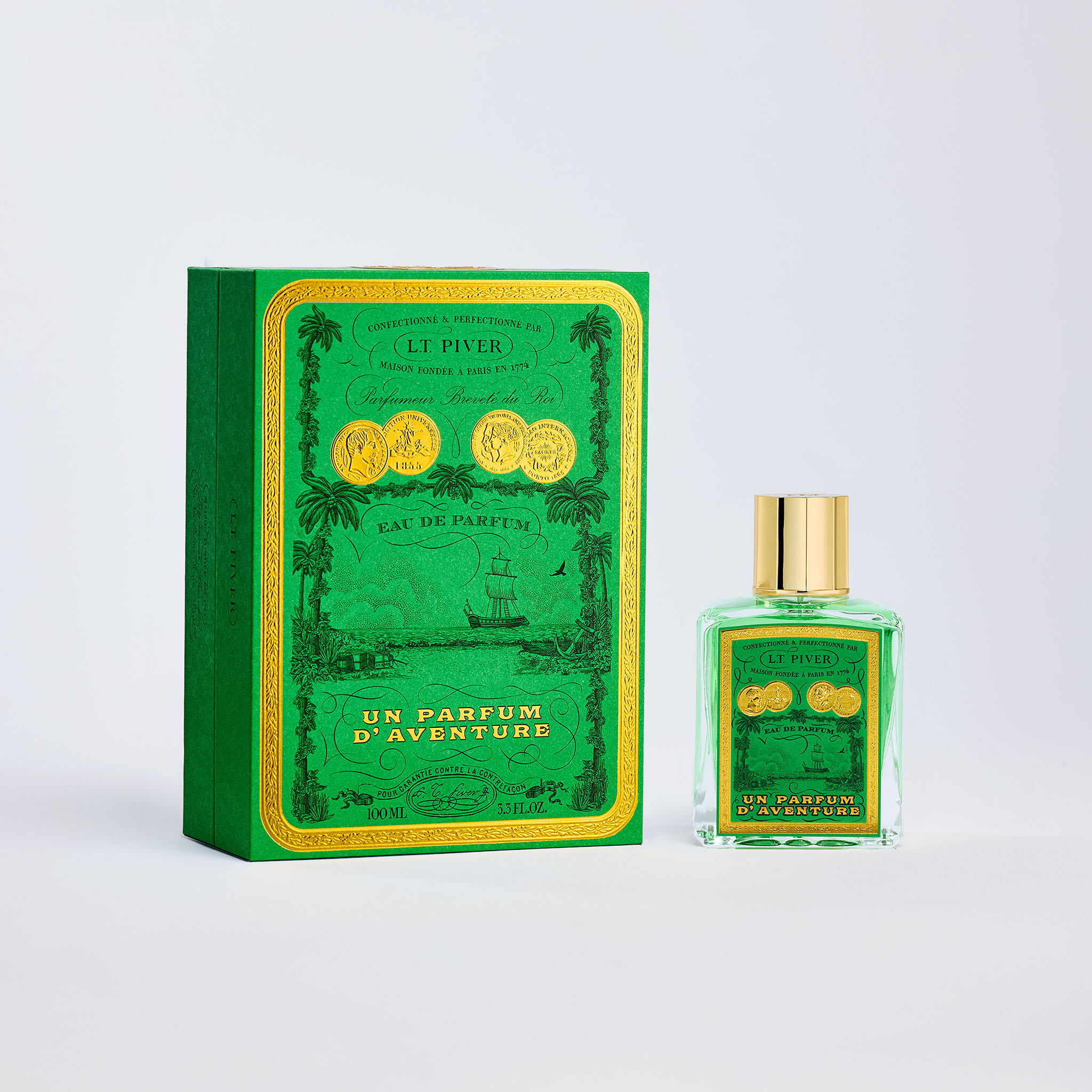 Eau de parfum Un Parfum d'Aventure de la Maison L.T. Piver avec son coffret