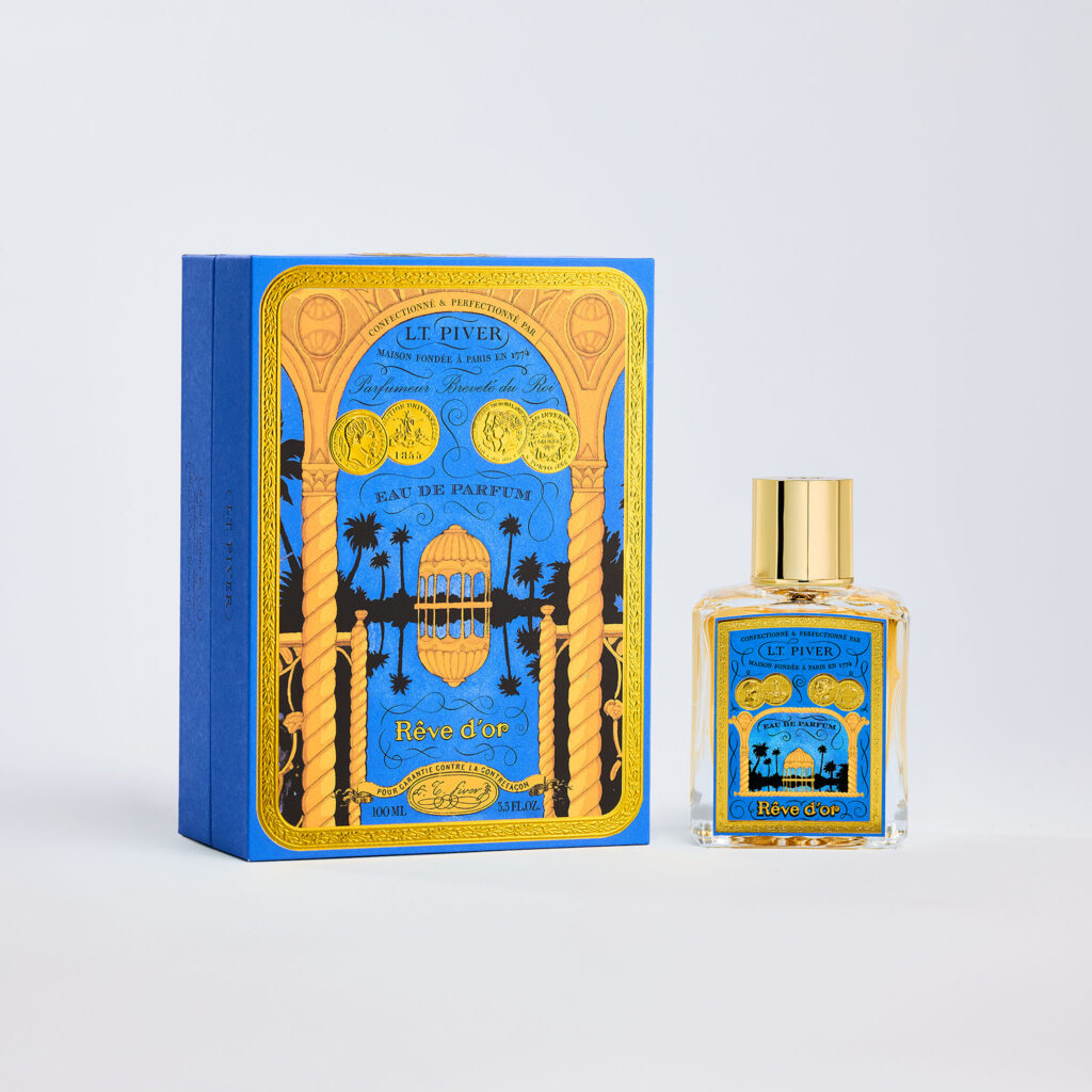 Eau de parfum Rêve d'Or de la Maison L.T. Piver avec son coffret